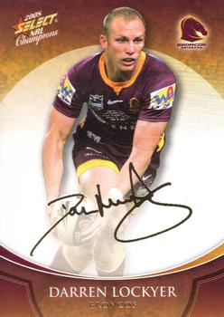 2008 Select NRL Champions - Gold Foil Signatures #FS1 Darren Lockyer Front